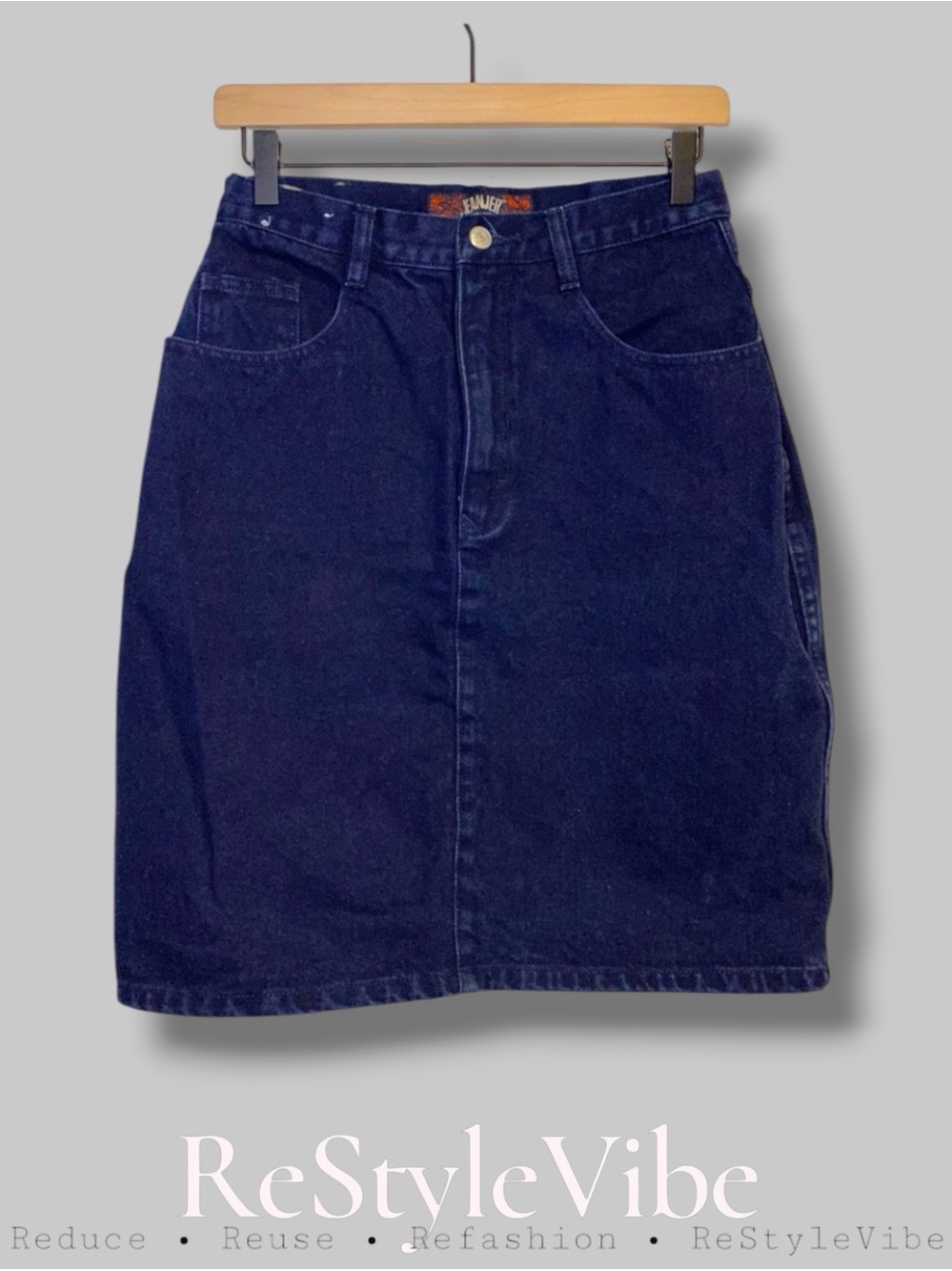 JEANJER Jeans Jordache Size 7/8 Denim Skirt Vintage Retro 80s Cotton High Waist